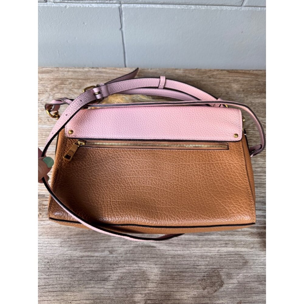 Coach Jade Shoulder Bag Women Pink Brown Colorblock Leather Horse Carriage 91070 - Picture 3 of 10